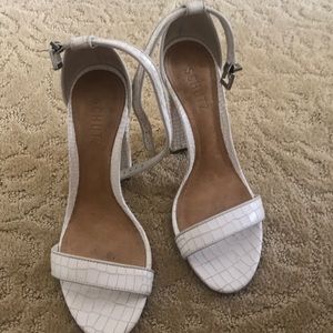 White Schutz sandals